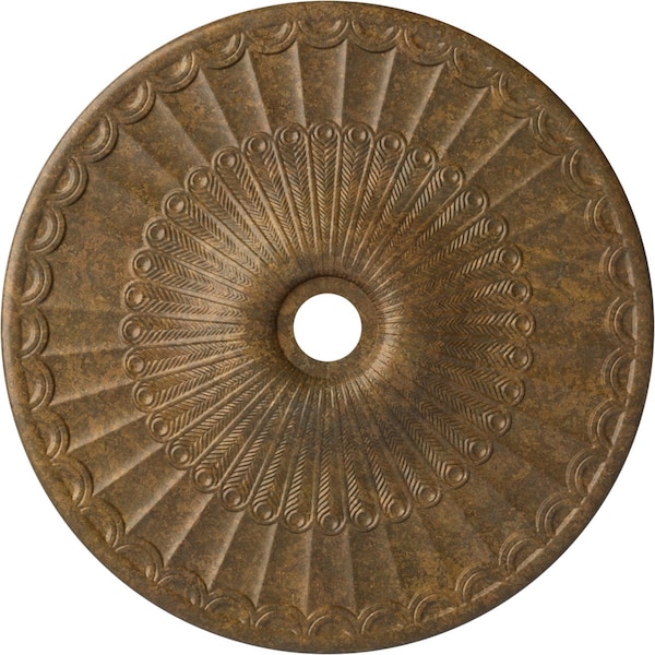 Ekena Millwork Galveston Ceiling Medallion (Canopies up to 4 3/4"), 36 5/8"OD x 3 5/8"ID x 2 3/8"P, Rubbed Bronze CM36GLRZS - main